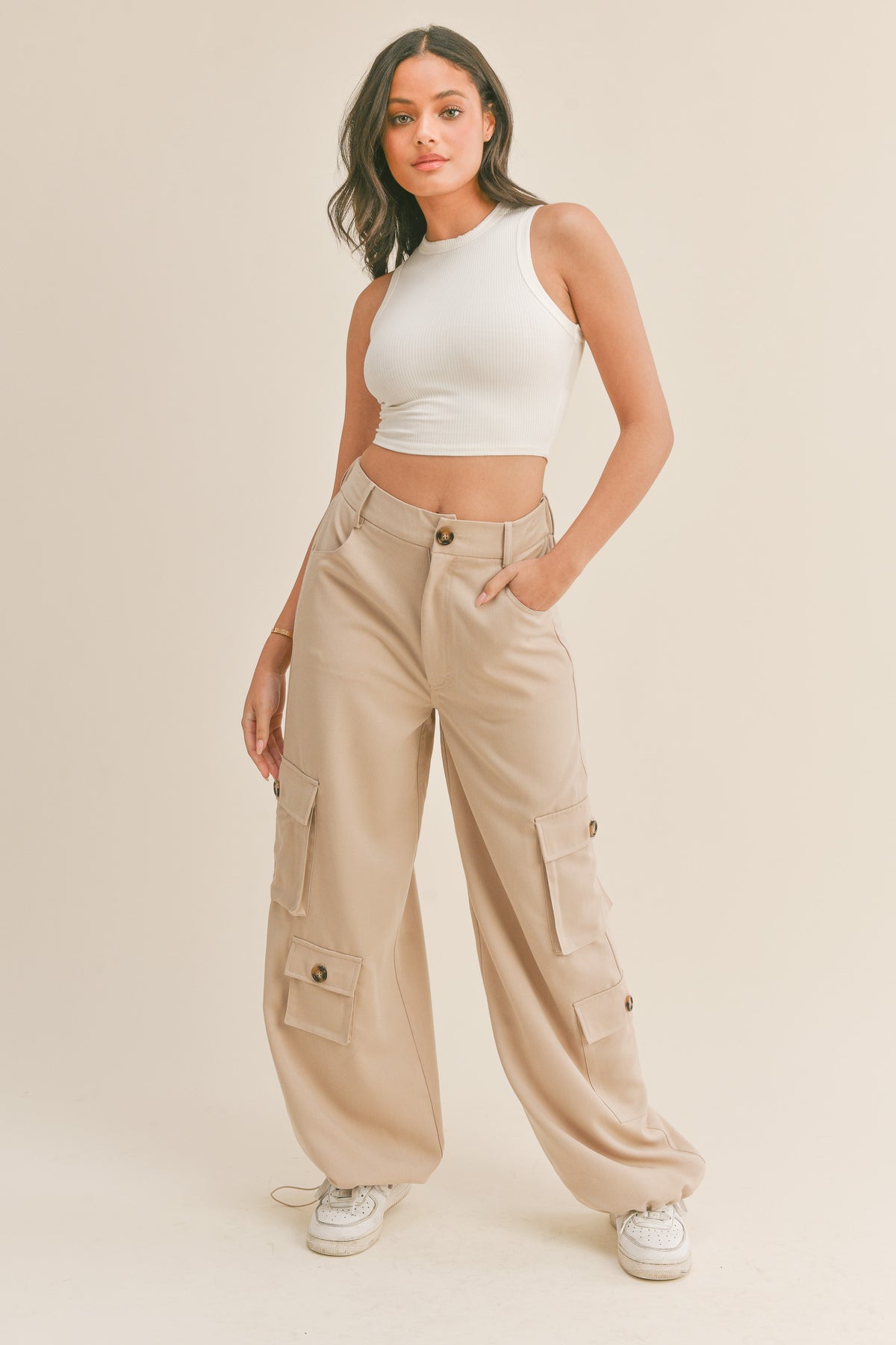 CARGO PANTS ADJUSTABLE DRAWSTRING ON ANKLES