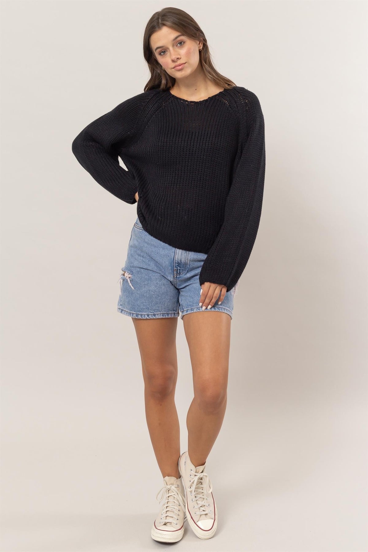 Ribbed Knit Pullover Sweater