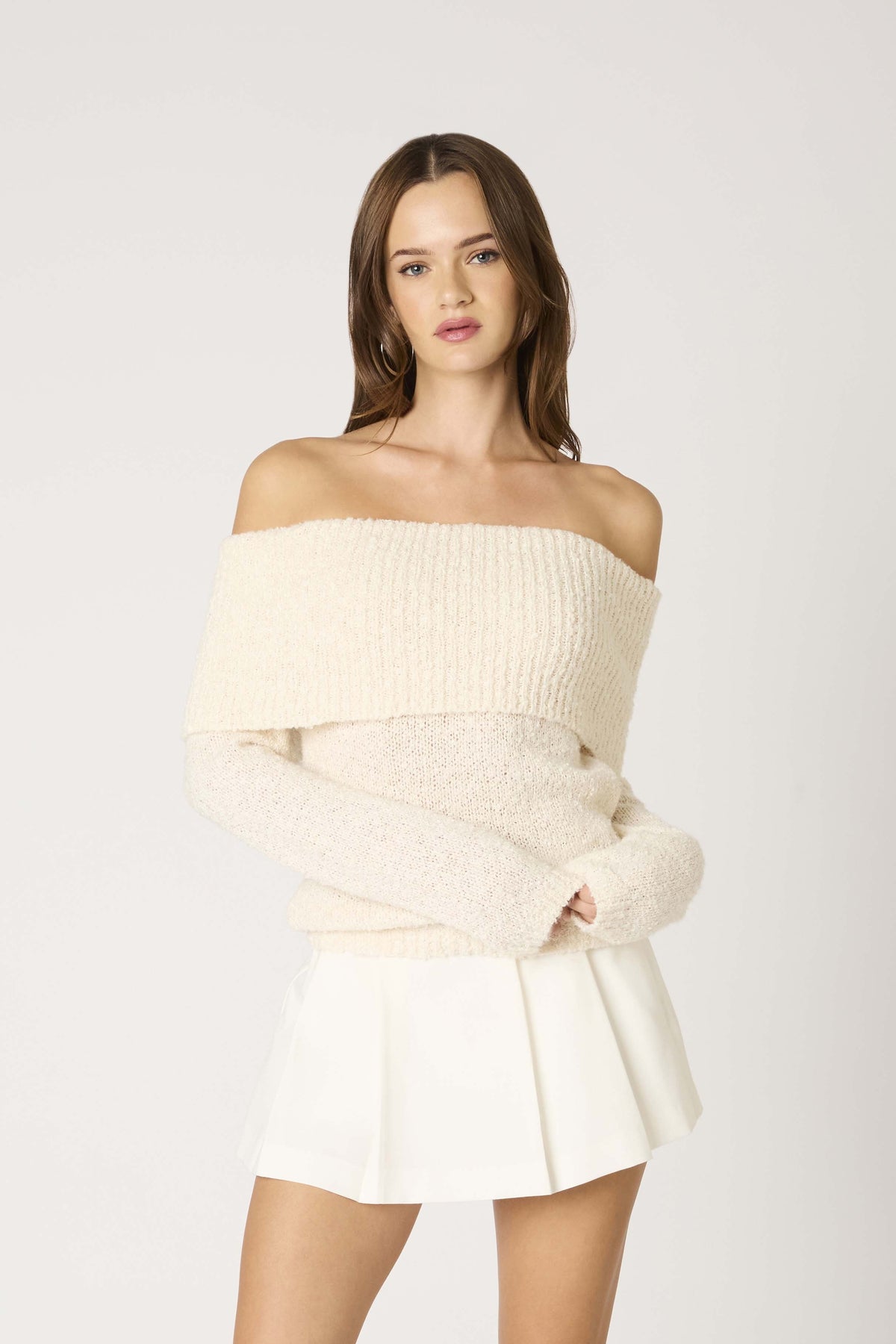 Off the Shoulder Knit Sweater