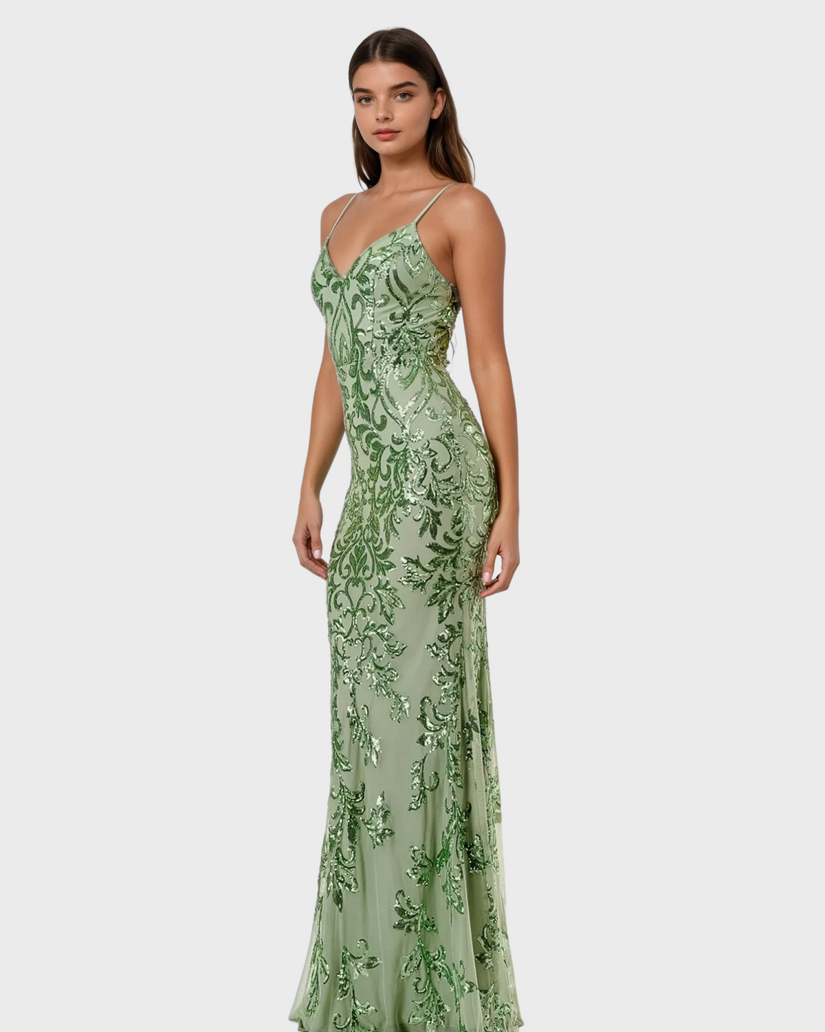 Sage Green Sequin Maxi Dress