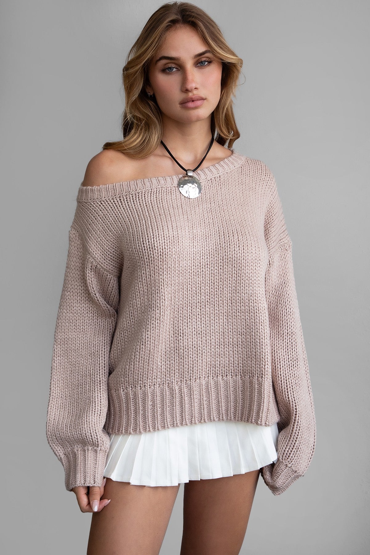 Ribbed Knit Oversized Sweater